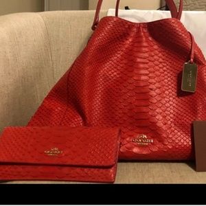 Coach snake skin bag